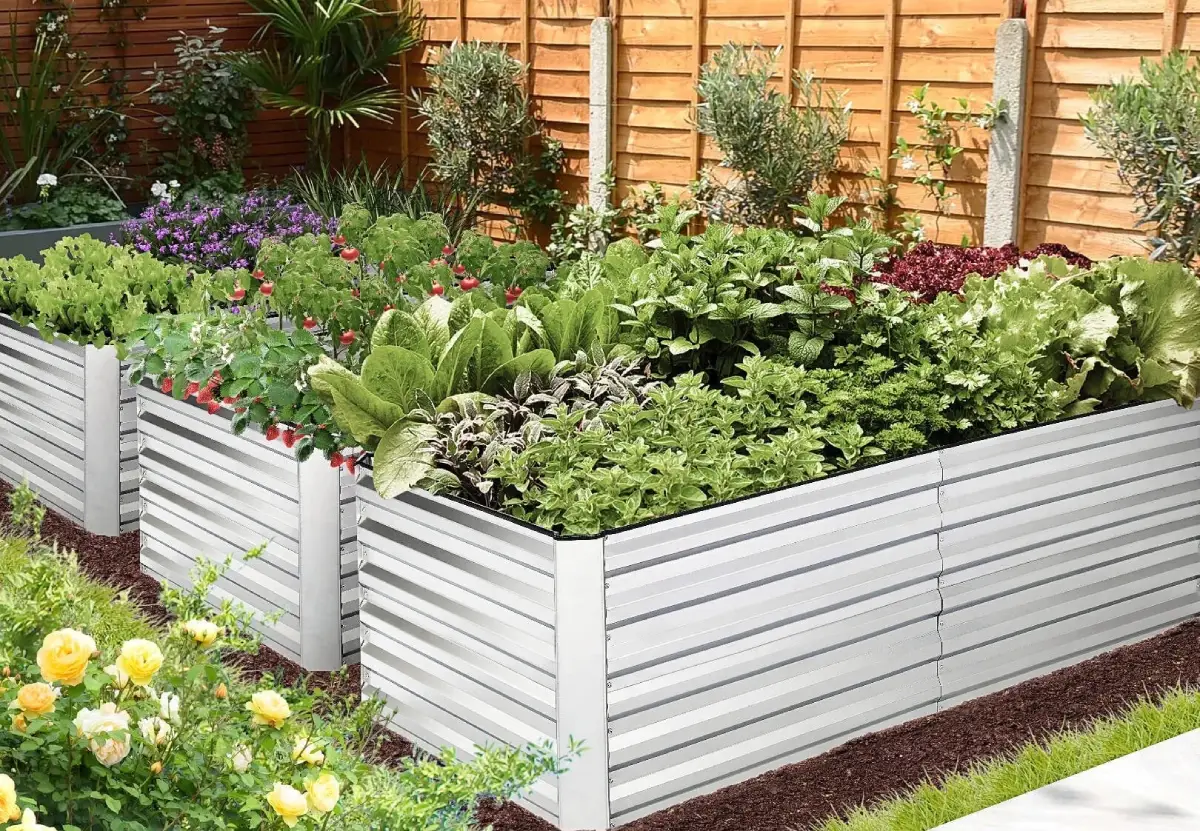 Galvanized Metal Raised Garden Beds - Raised Garden Herbs