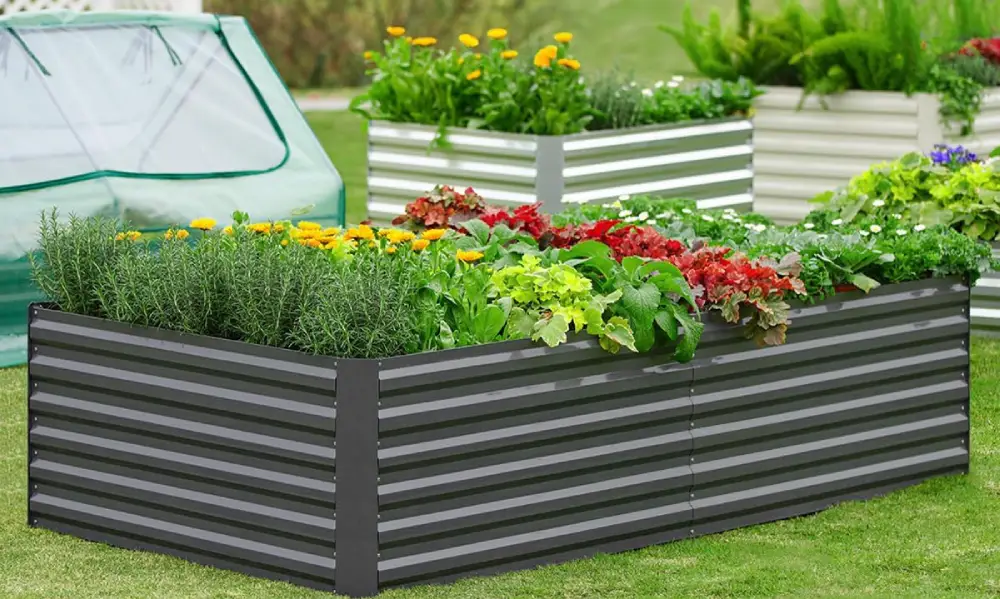 Black Galvanized Raised Garden Bed